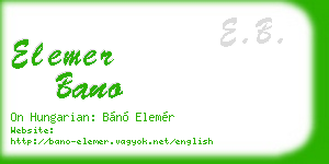 elemer bano business card