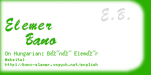 elemer bano business card